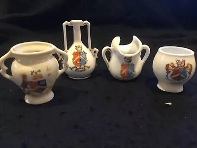 Buy Antique Crested Ware Bundle Of Four China Ornaments With Bradford Coat Of Arms. • 10.50£