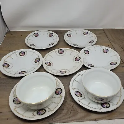 Buy Set Of 7 Vintage/Antique Bone China Pretty Floral Plates With 2 Bowls • 39.99£
