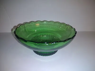 Buy Vintage E.O. Brody Co. Depression Glass Forest Green Scalloped Bowl 6 ¾” #609 • 1.89£