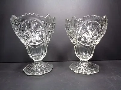 Buy 2 X Josef Inwald Glass Fleur-De-Lys Vases 1930,s  MATCHING PAIR • 11.99£