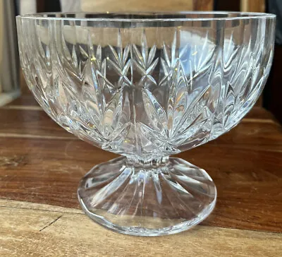 Buy Heavy Cut Glass Vintage Pedestal Fruit Bowl • 15£
