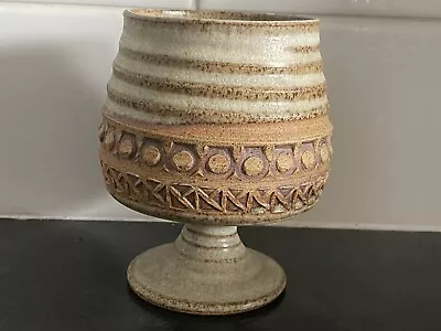 Buy Stunning Vintage Studio Pottery Broadstairs Pottery Earthernware Wine Goblet • 8.20£