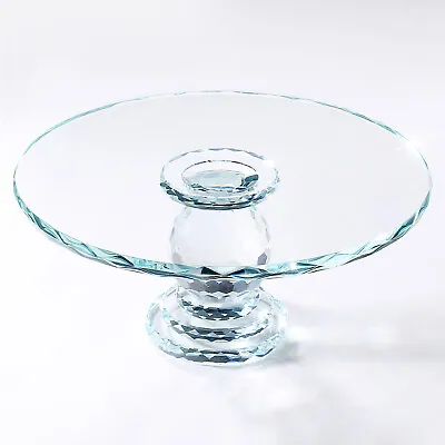 Buy Vintage Crystal Glass Cake Stand Large Round Cake Display Serving Plate Tray 10  • 29.99£