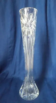 Buy Vintage 1970s 13  33cm Tall Slim Heavy Lead Crystal Cut Glass Vase 950g Perfect • 25.99£