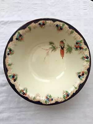 Buy Antique 1920’s Bursley Ware Belmont Bird & Bamboo Fruit Bowl Art Deco Period • 54.95£