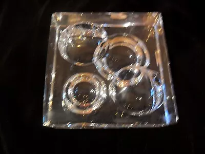 Buy Daum Nancy Clear Glass Crystal Block With Moon Crater Holes • 165.37£