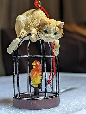 Buy 2010 Cannon Falls 3.5  Kitty Cat On Bird Cage Ornament With Tag • 14.28£