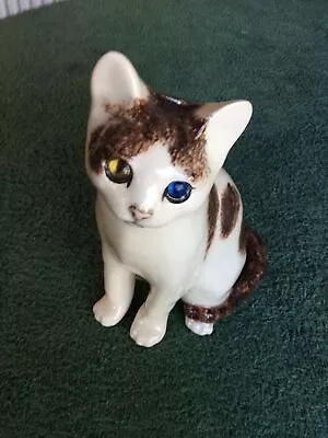 Buy Winstanley Size 3 Pottery Cat Odd Glass Eyes 8  Inches Tall • 48£