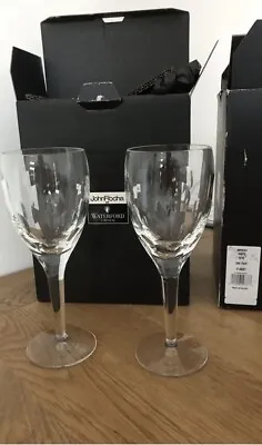 Buy Pair Of Waterford Crystal John Rocha Imprint White Wine Glasses Boxed • 70£