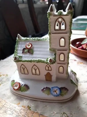 Buy Bone China “Village Church”  Coalport Ornament England Can Put Candle Behind  • 12£