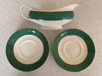 Buy J&G Meakin Florida Gravy Boat And 2 X Soup Saucers Cream Ware Green • 8.85£