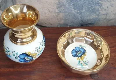 Buy 2 Vintage Prinknash Porcelain Items - Matching Posy Vase & Trinket/Pin Dish • 5£