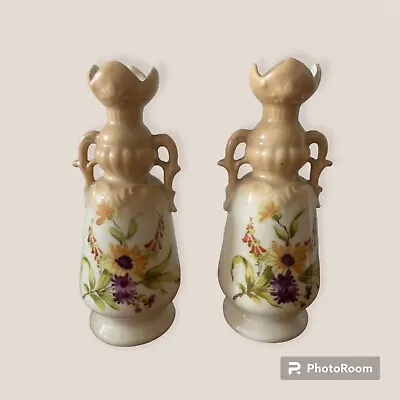Buy Antique Vases Botanical Design - Signed To Base -raised Relief - 6.5in Tall • 15£