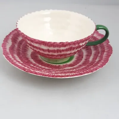 Buy Laura Ashley Cup And Saucer Coffee Tea Pink And White Stripes Hand Decorated • 15.99£