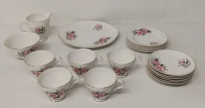 Buy ROYAL GRAFTON Pink Flower Design Fine Bone China Tea Set - M22 • 9.99£