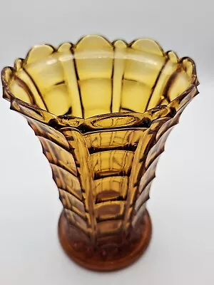 Buy Vintage Art Deco Amber Glass Vase • 30£