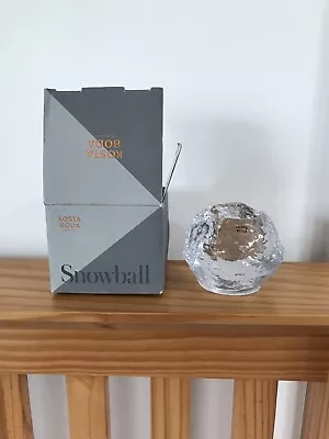 Buy NEW Kosta Boda Snowball Candle Holder In Box Glass Sweden Crystal Ann Wolff 70mm • 20£