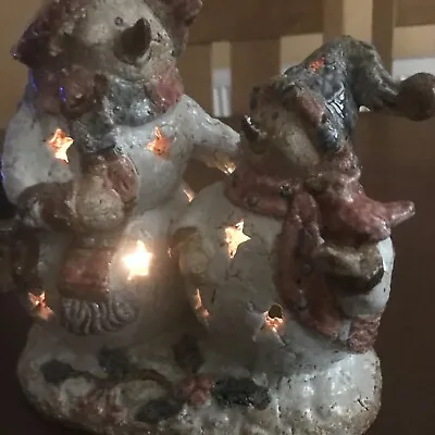 Buy Christmas Snowmen / Studio Pottery Ornament For Tea Light Candles • 9£