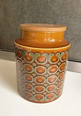 Buy Hornsea Bronte Storage Ceramic Jar BIG 21cm Cannister Wooden 1970s Mid Century • 24£