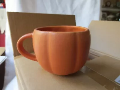 Buy Pottery Barn Pumpkin Shaped Stoneware Mug Orange Thanksgiving Fall New • 26.52£