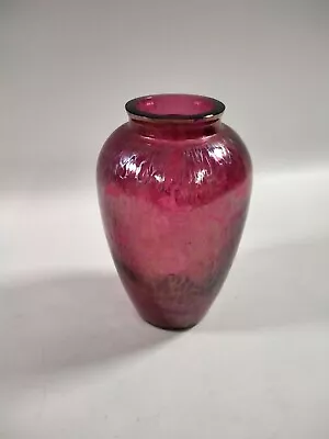 Buy Vintage Royal Brierley Studio Glass Pink Iridescent Vase. • 9.95£