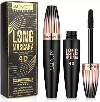 Buy Black 4D Silk Fiber False Lash Mascara Waterproof Eyelash Extension Volume • 3.65£