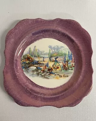 Buy Sandland English Ware Lancaster England Square 6  Plate In A Old World Purple • 16.21£