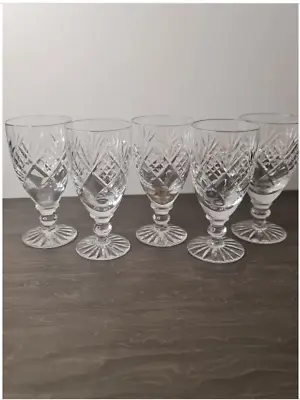 Buy Set Of 5 Stuart Crystal 4.25  Wine Glasses Bintage Collectable Set • 44.99£