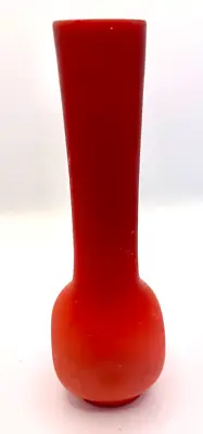 Buy Vtg  Bud Vase Orange Red Glassware Dimpled 70s Grannycore Cottage Homeware • 16.80£