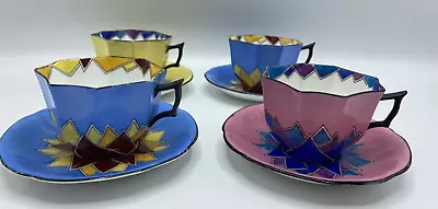 Buy Grimwades Atlas China Tea Set 4 Cups & Saucers Art Deco C1930 Stoke On Trent • 100£
