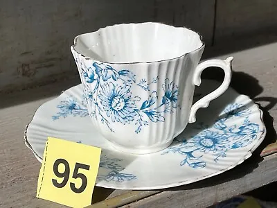 Buy Victorian  China Tea Cup & Saucer, Blue And White Floral Pattern • 22£