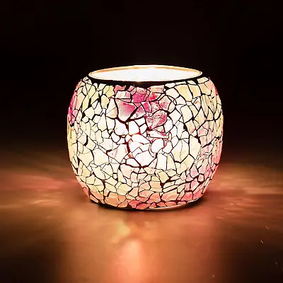 Buy Larcenciel Mosaic Glass Candle Holder/Tea Light Holder/Vase/Pen Holder, Romantic • 11.60£
