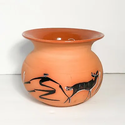 Buy VINTAGE AFRICAN RED CLAY POTTERY JAR VASE Zimbabwe Ti Pottery • 23.97£