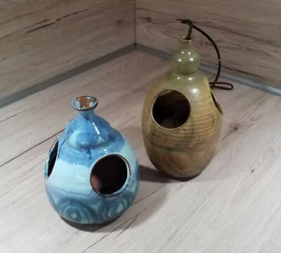 Buy A Pair Of Cute Alvingham Studio Pottery Hanging Tea Light/candle Holders • 22.80£