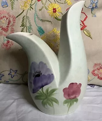 Buy Vintage RADFORD England Pottery Hand Painted Jug Vase Anemone Double Spout • 20£