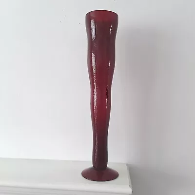 Buy  Red Crackle Glass Vase Decorative,table Flower Art Home Modern Decor Interior  • 16£