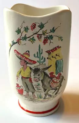 Buy LITTLE PEDRO VINTAGE RETRO CROWN DUCAL WARE 15cm VASE ENGLAND 292 Mexican Donkey • 3£