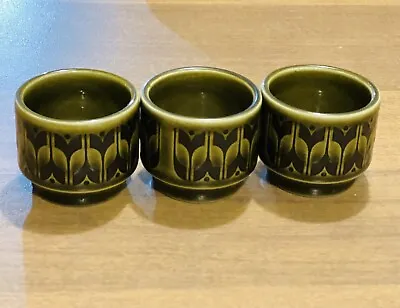 Buy Vintage Egg Cup Hornsea Pottery Heirloom Green Ms Retro 1970s  England Set Of 3 • 34.07£