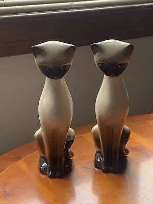 Buy Two Vintage 1960’s Ceramic Siamese Cat Figurines Beswick Trentham Artware  331 • 35£
