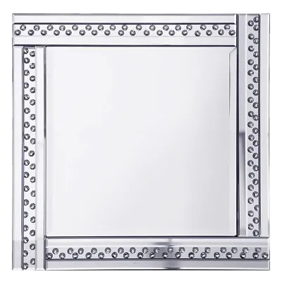 Buy Litecraft Square Crystal Effect Studs Mirror Frame Home Décor- Silver • 59.99£