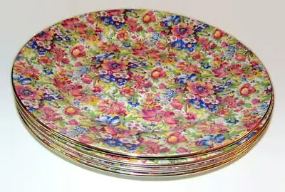 Buy Royal Winton Grimwades Chintz SUNSHINE Smooth Edge Luncheon Plate Set Of FOUR • 379.48£