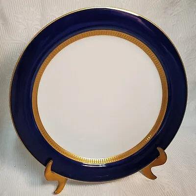 Buy Thomas Of Bavaria Plate 9.5  - White W/Cobalt Blue Outer Band, Gold Inner Band • 15.17£