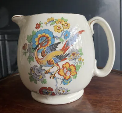 Buy Beautiful Vintage Alfred Meakin Bird Of Paradise Large Jug Creamer Flower Vase • 5.99£