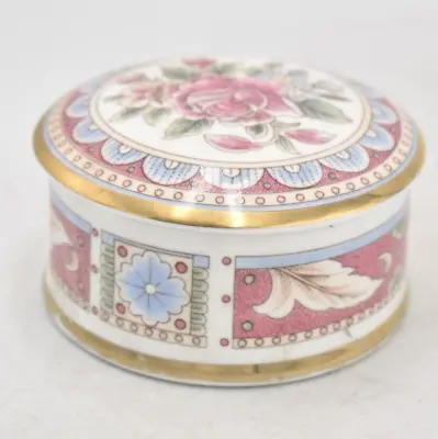 Buy Vintage Staffordshire Falcon China Floral Rose Trinket Box, Pill Box Storage Box • 10.95£