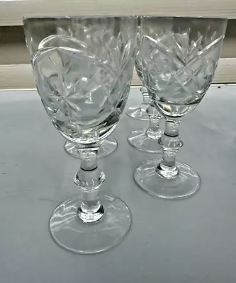 Buy Set Of 6 Cut Glass Crystal Wine Goblets • 15£