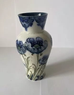 Buy Beautiful Early William Moorcroft Florian Ware Small Blue Poppy Vase • 225£