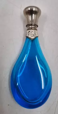 Buy Glass Perfume Flask Bottle Azure Blue Teardrop Vintage T2710 AC180 • 14.99£