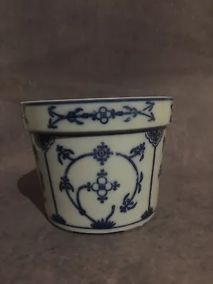 Buy Blue Denmark Porcelain Plant Pot Unmarked White Flow Blue Pottery • 26£