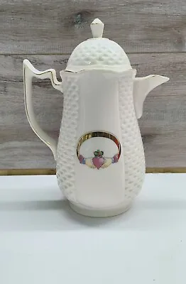 Buy Donegal Irish China Vintage Claddagh Parian Coffee Pot With Lid  9.5  Tall VGC • 29.99£