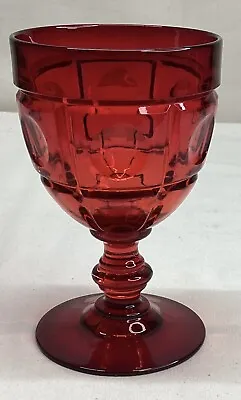 Buy Vintage FENTON PLYMOUTH Ruby Red Water Goblet Dots 5 3/8” • 8.06£